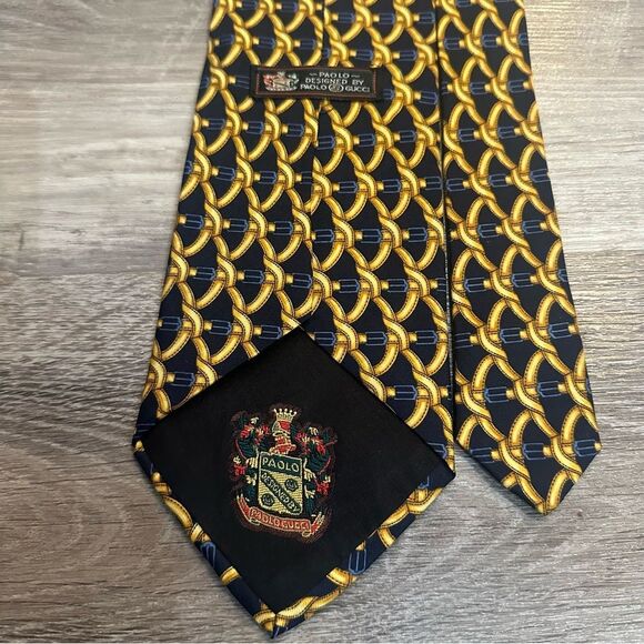 PAOLO GUCCI Vintage Silk Tie Horsebit - Picture 2 of 6